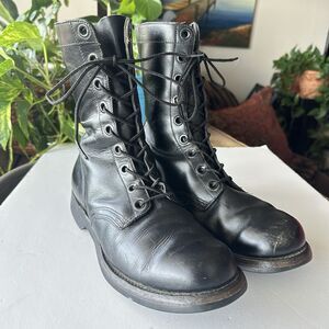 1967 Endicott Johnson Men's 8W Combat Boots US Military Vietnam Black Leather